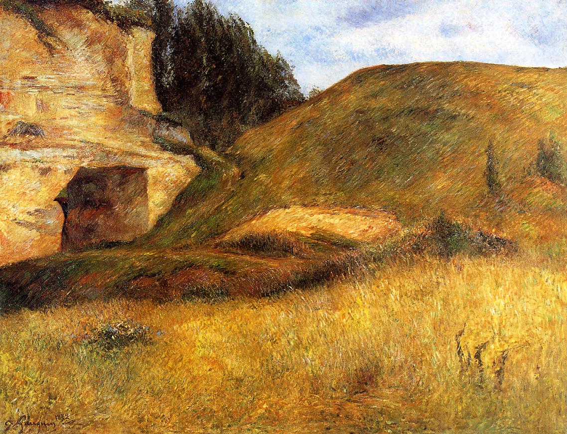 Chou Quarry, Hole in the Cliff - Paul Gauguin Painting